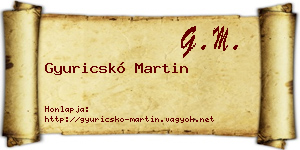 Gyuricskó Martin névjegykártya